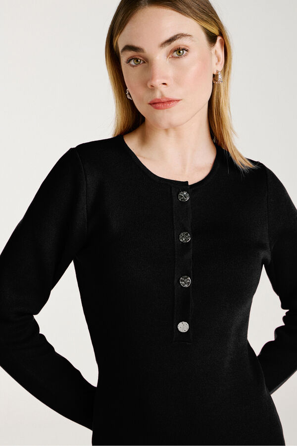 Vila Vestido de malha com viscose Preto