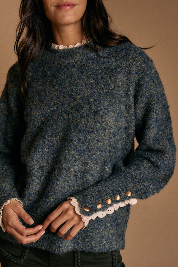 Pol&iacute;n Et Moi Jersey de punto gordo Azul