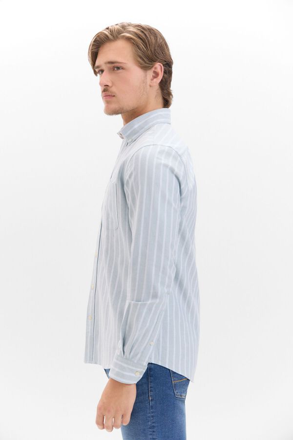 Cortefiel Camisa oxford riscas Verde