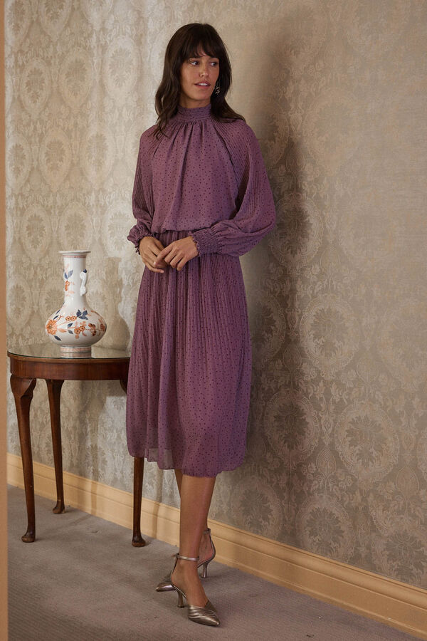 Pol&iacute;n Et Moi Vestido longo Carlita Roxo