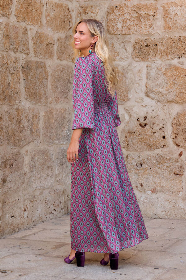 Pol&iacute;n Et Moi Vestido estampado Berenjena Multicolor