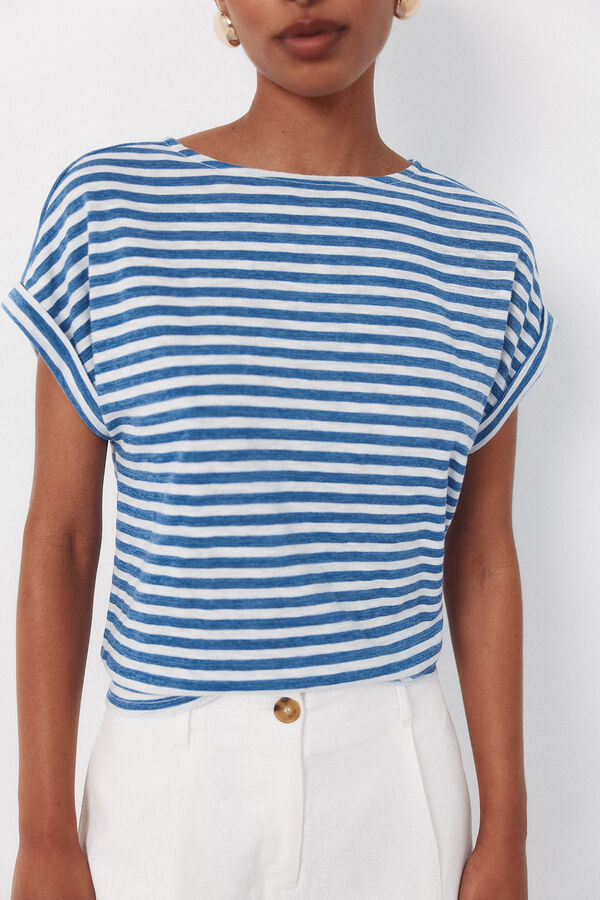Cortefiel Camiseta rayas Azul