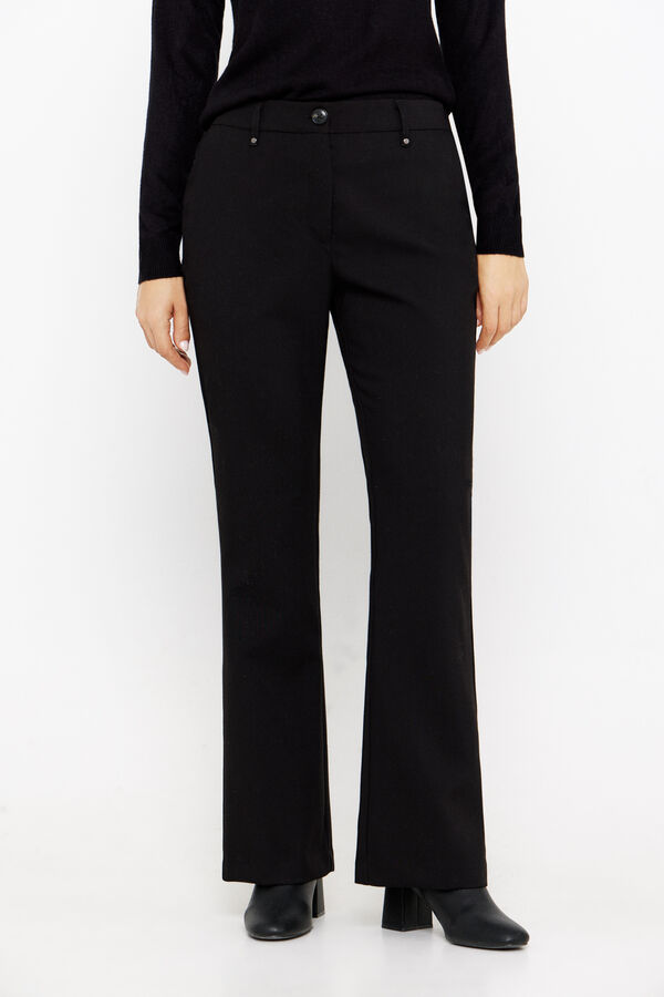 Cortefiel Cal&ccedil;as elegantes flare Preto