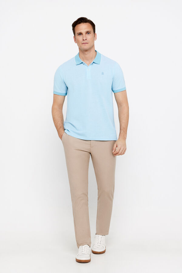 Cortefiel Polo oxford piqu&eacute; Azul