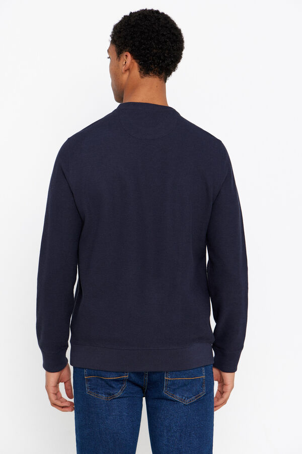 Cortefiel Sweatshirt tecido estrutura Azul