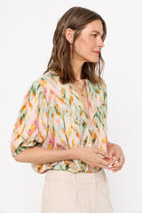 Cortefiel Blusa estampada manga corta Estampado verde