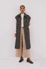 Cortefiel Chaleco largo botones Estampado gris