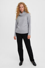 Vero Moda Jersey de punto cuello vuelto Gris