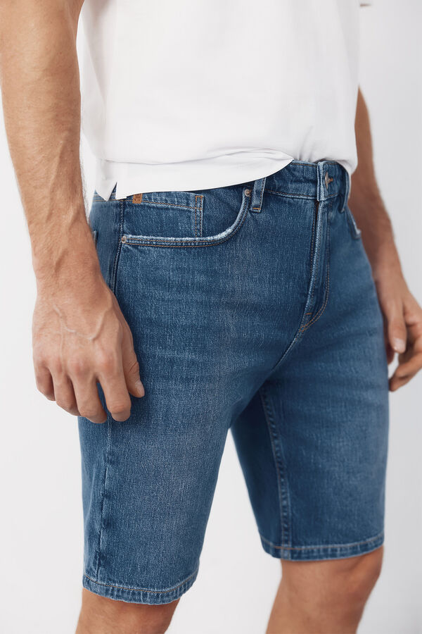 Cortefiel Bermuda denim regular Azul