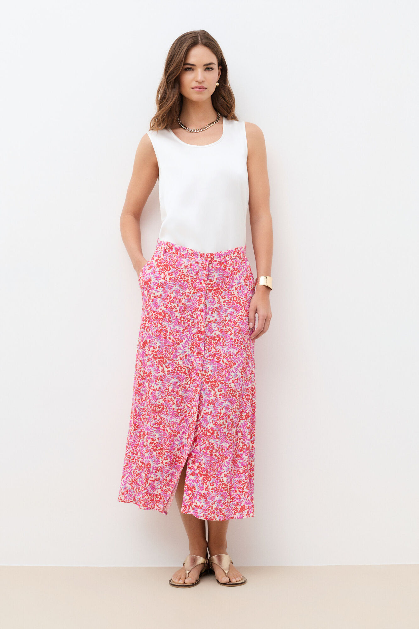 Caroll Saia longa estampada