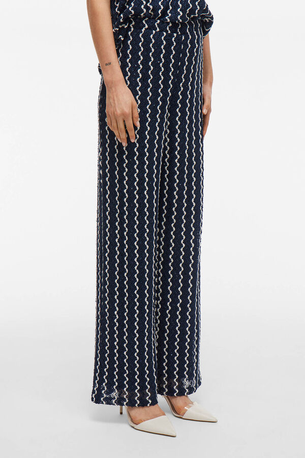 Vila Pantalón largo con lentejuelas Azul marino