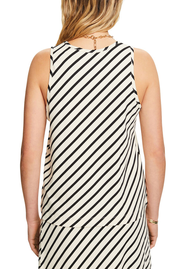 Esprit Blusa rayas 100% algod&oacute;n sin mangas Estampado beige