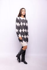 Object Vestido punto estampado Blanco