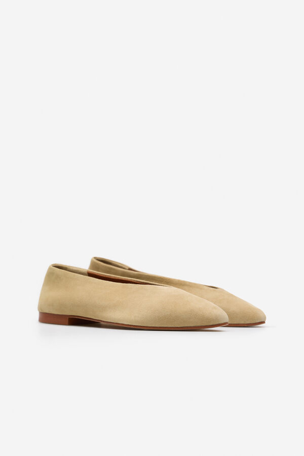Cortefiel Bailarina serraje Beige