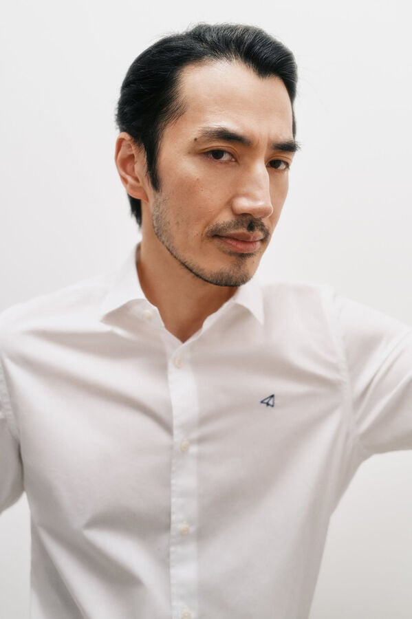 OOTO Camisa de popelina de manga comprida Branco