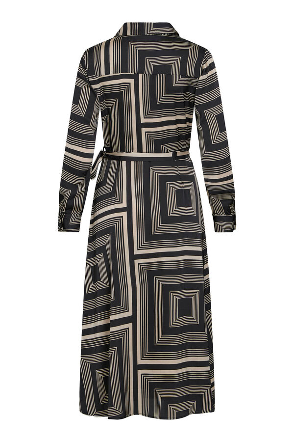 Vila Vestido midi estampado Negro