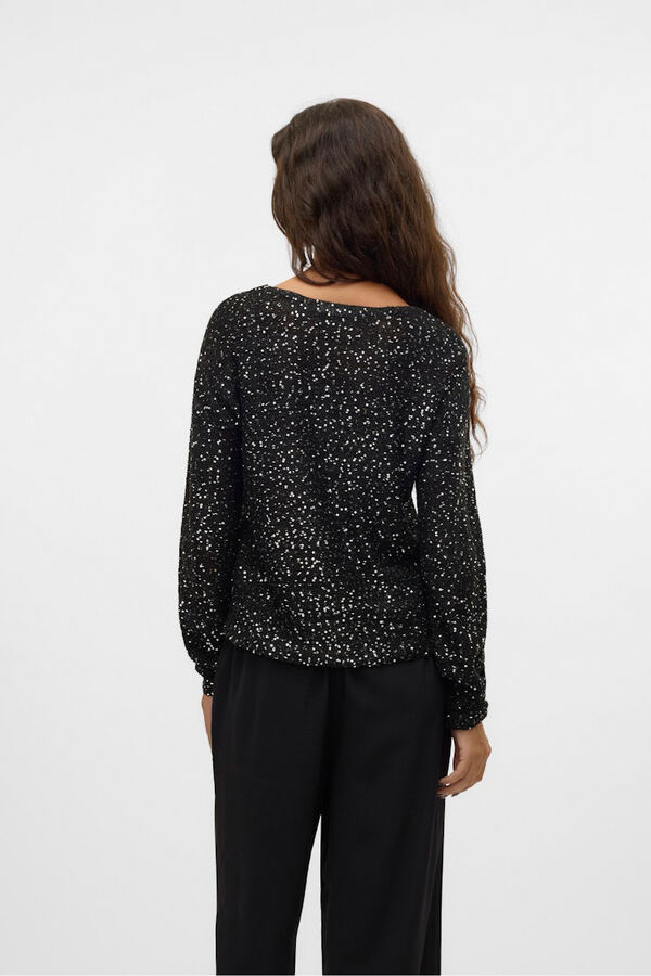 Vero Moda Jersey de lurex y lentejuelas Negro