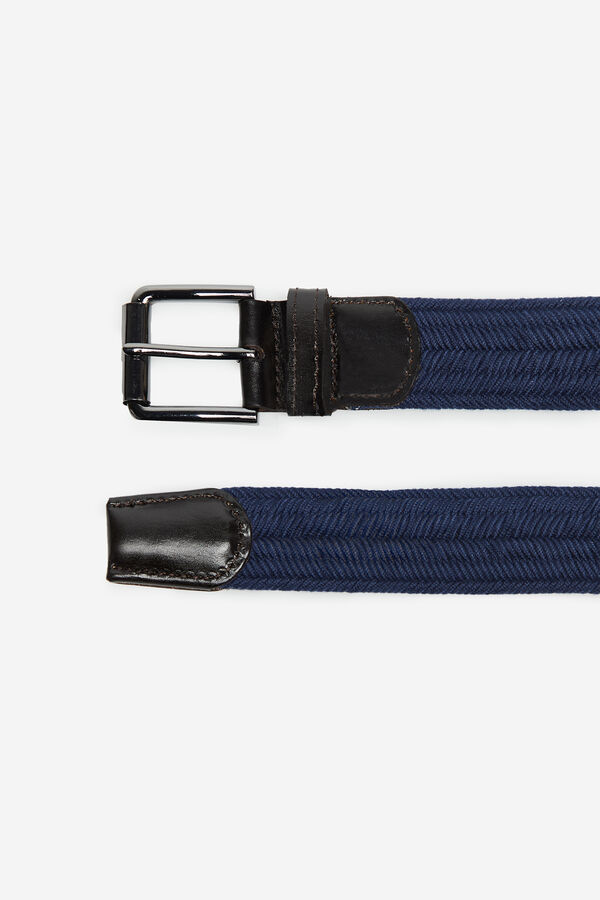 Cortefiel Cinturon trenzado elastico Azul marino