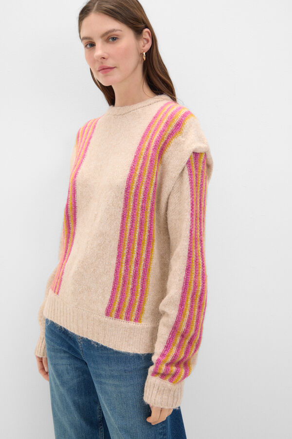 Cortefiel Jersey punto perlado Marfil