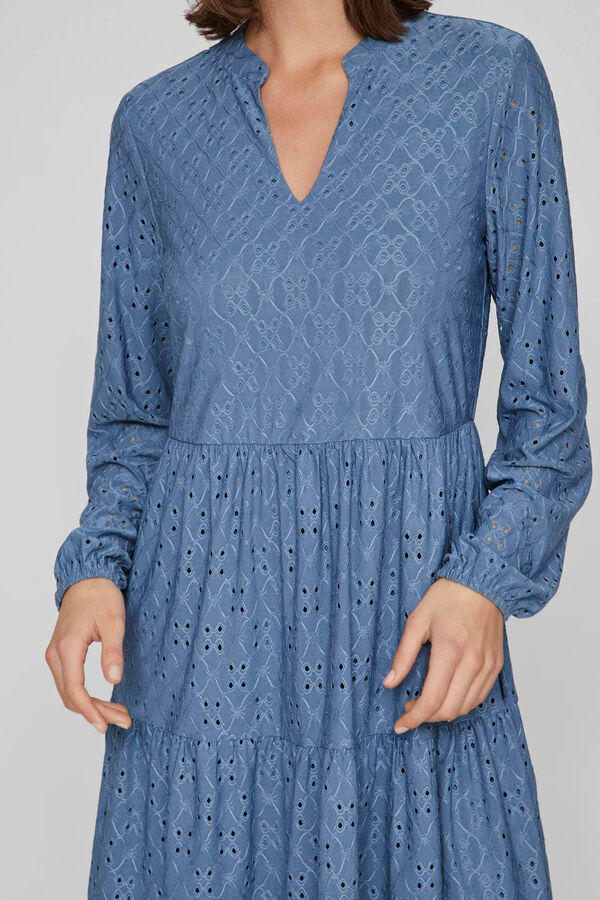 Vila Vestido troquelado Azul