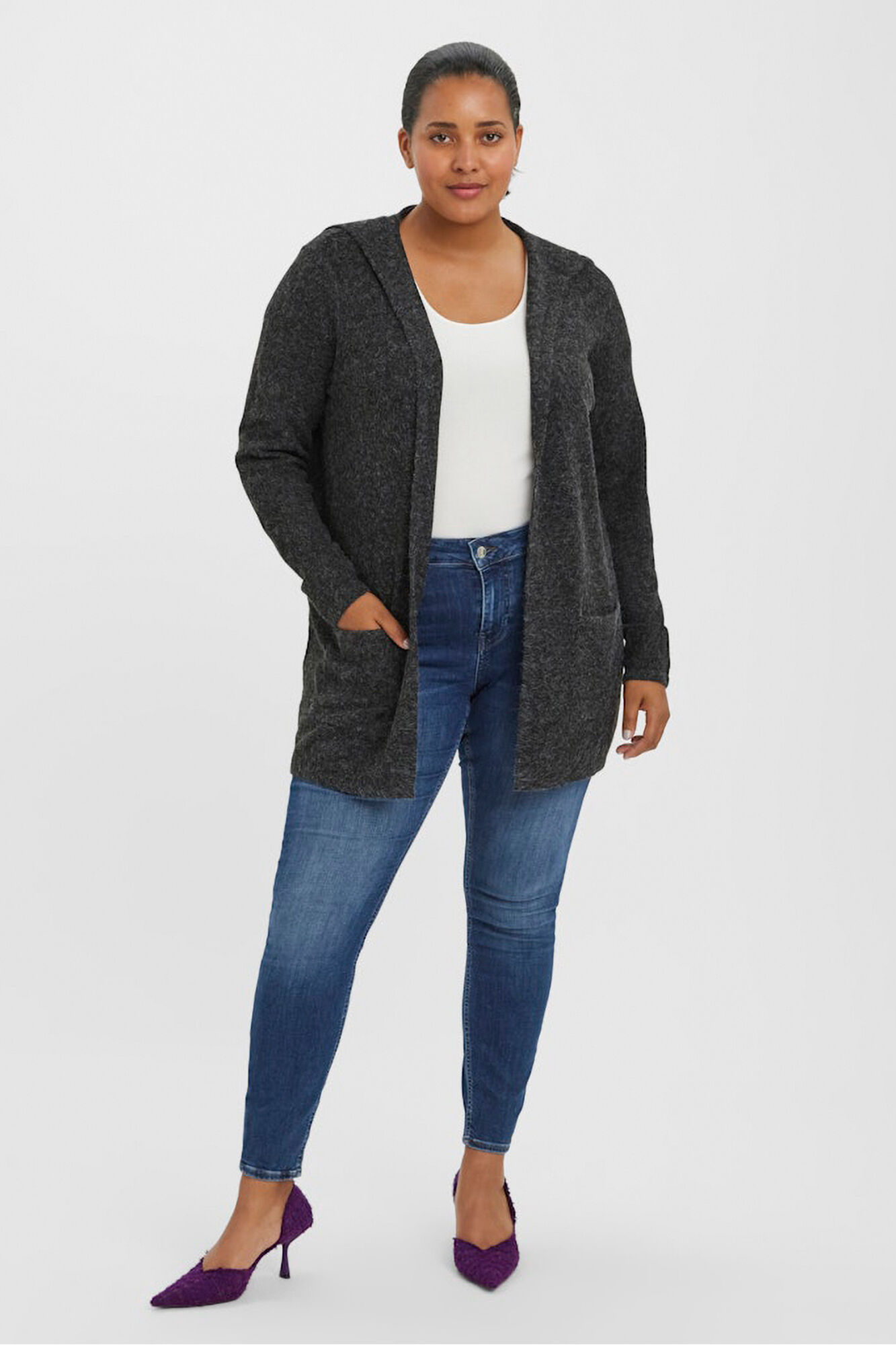 Vero Moda Curve C&aacute;rdigan con capucha talla grande