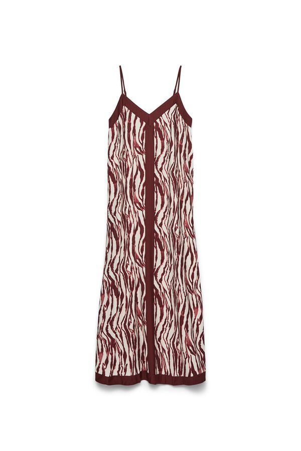Vero Moda Vestido largo de tirantes ajustables Marr&oacute;n