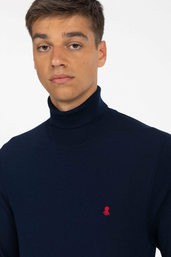 elPulpo Jersey merino cuello cisne Azul marino