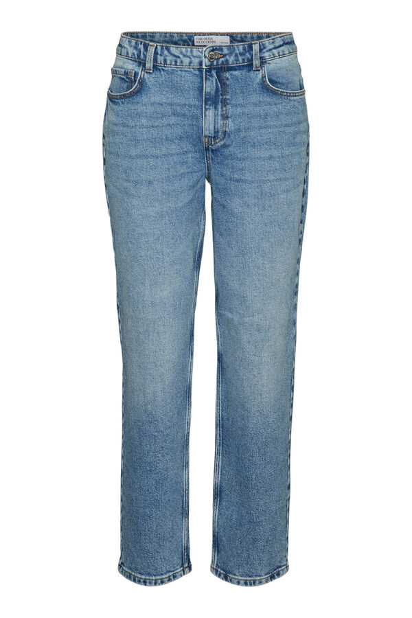 Vero Moda Vaquero recto de tiro medio Azul