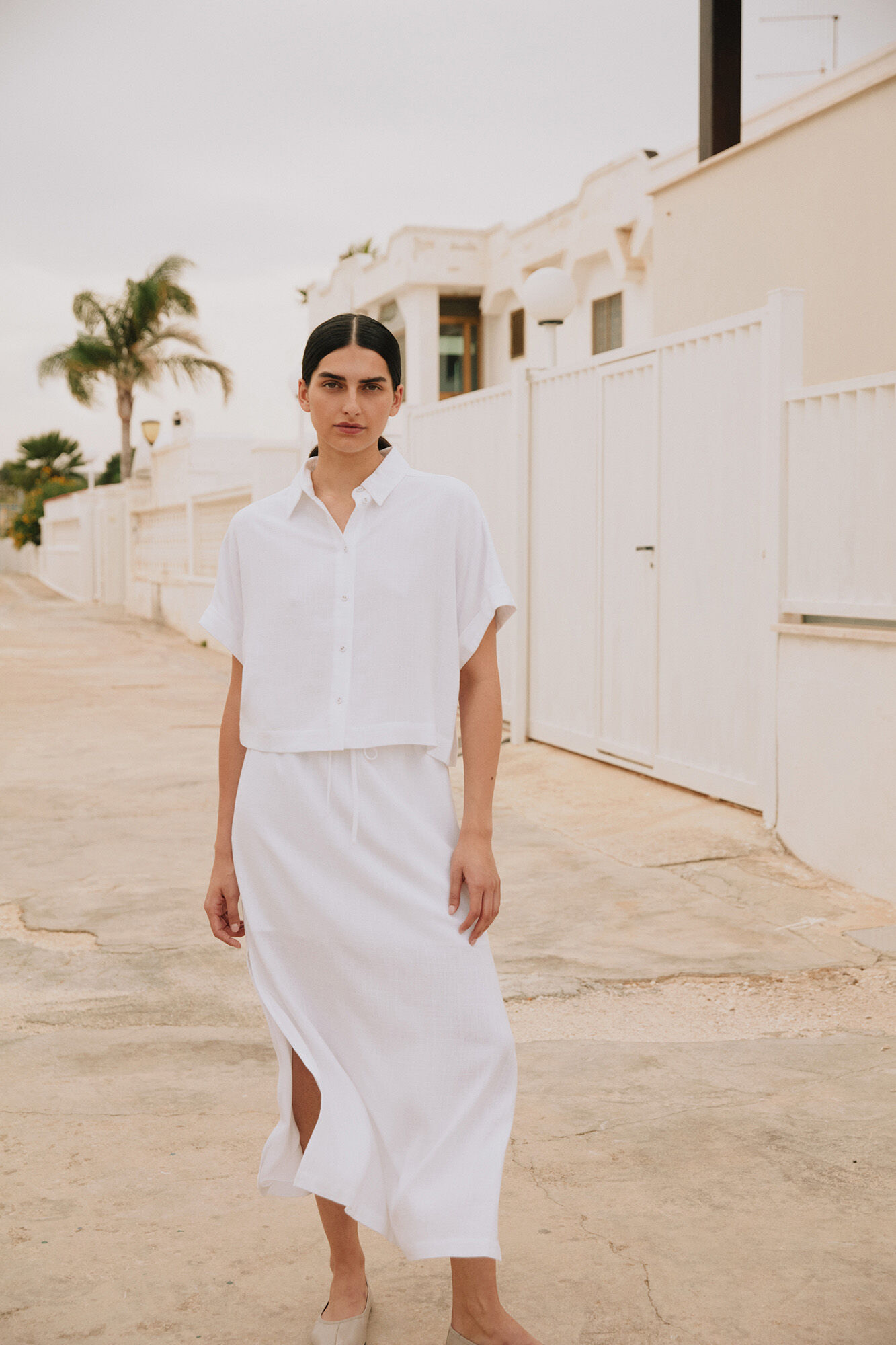 Selected Femme Falda Midi de lino. Regular Fit.