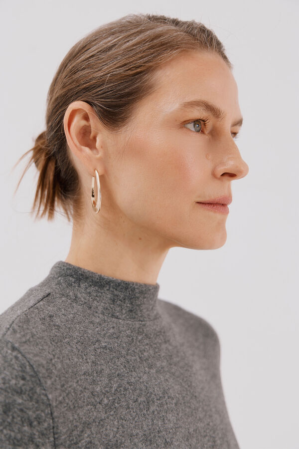 Cortefiel Camiseta b&aacute;sica cuello perkins Gris