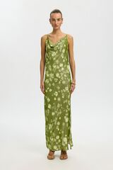 Selected Vestido largo de tirantes finos Verde