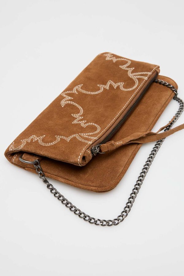 Slowlove Saco de ombro em pele rachada Castanho