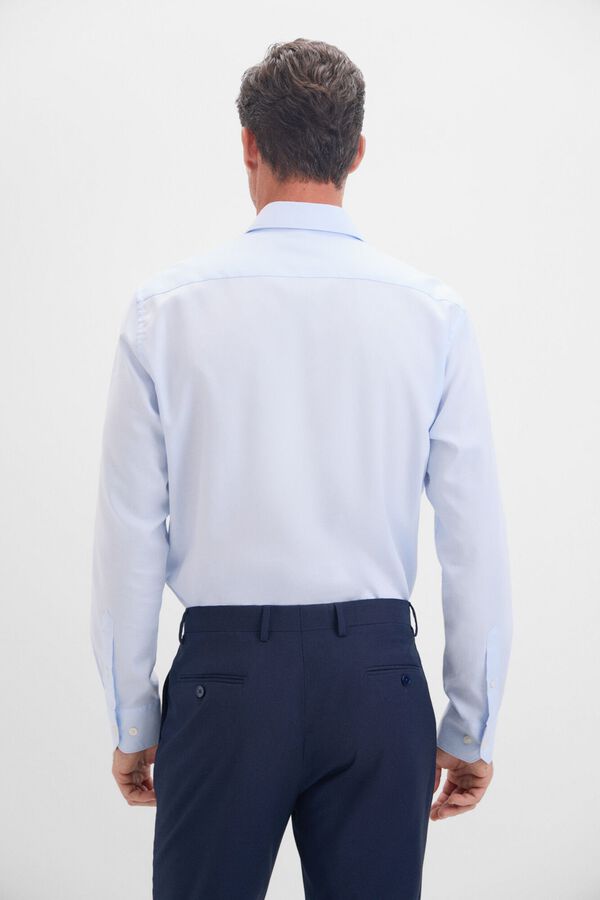 Cortefiel Camisa vestir estructura lisa f&aacute;cil plancha Azul