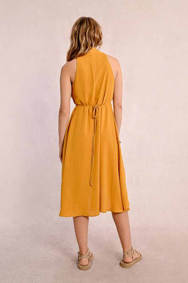 Molly Bracken Vestido curto com decote halter Dourado