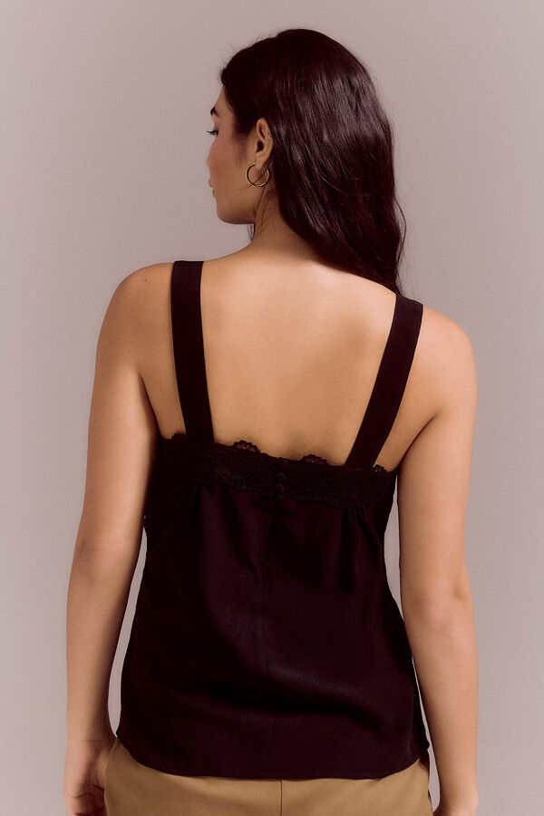 Slowlove Top lencero tirantes Negro