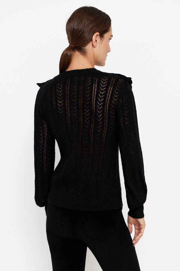 Cortefiel Jersey calados volante Negro