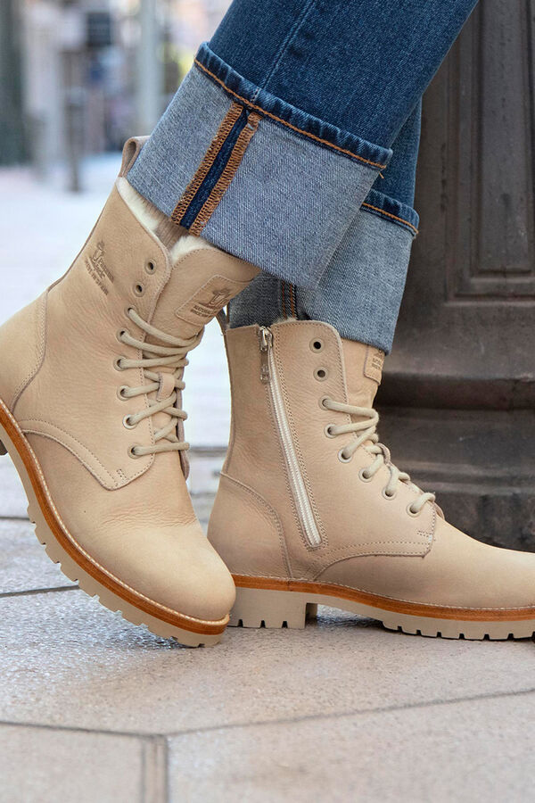 Panama Jack Bota mujer plana Beige