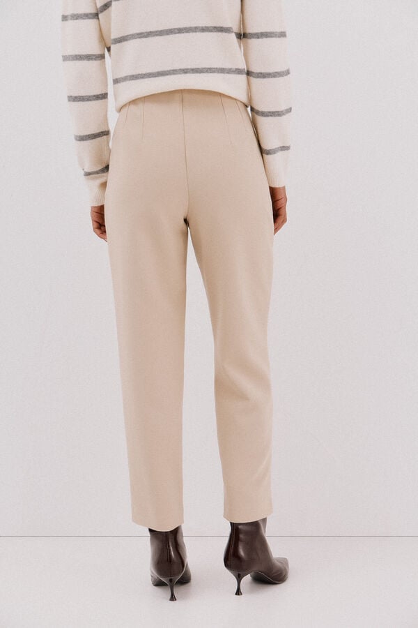 Cortefiel Pantal&oacute;n cremalleras Beige