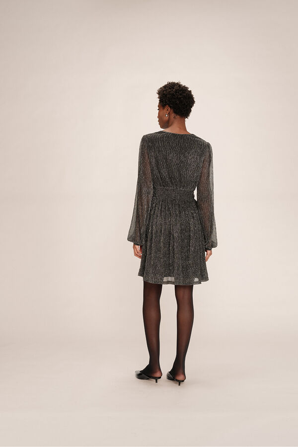 Grace & Mila Vestido corto gasa l&uacute;rex Gris