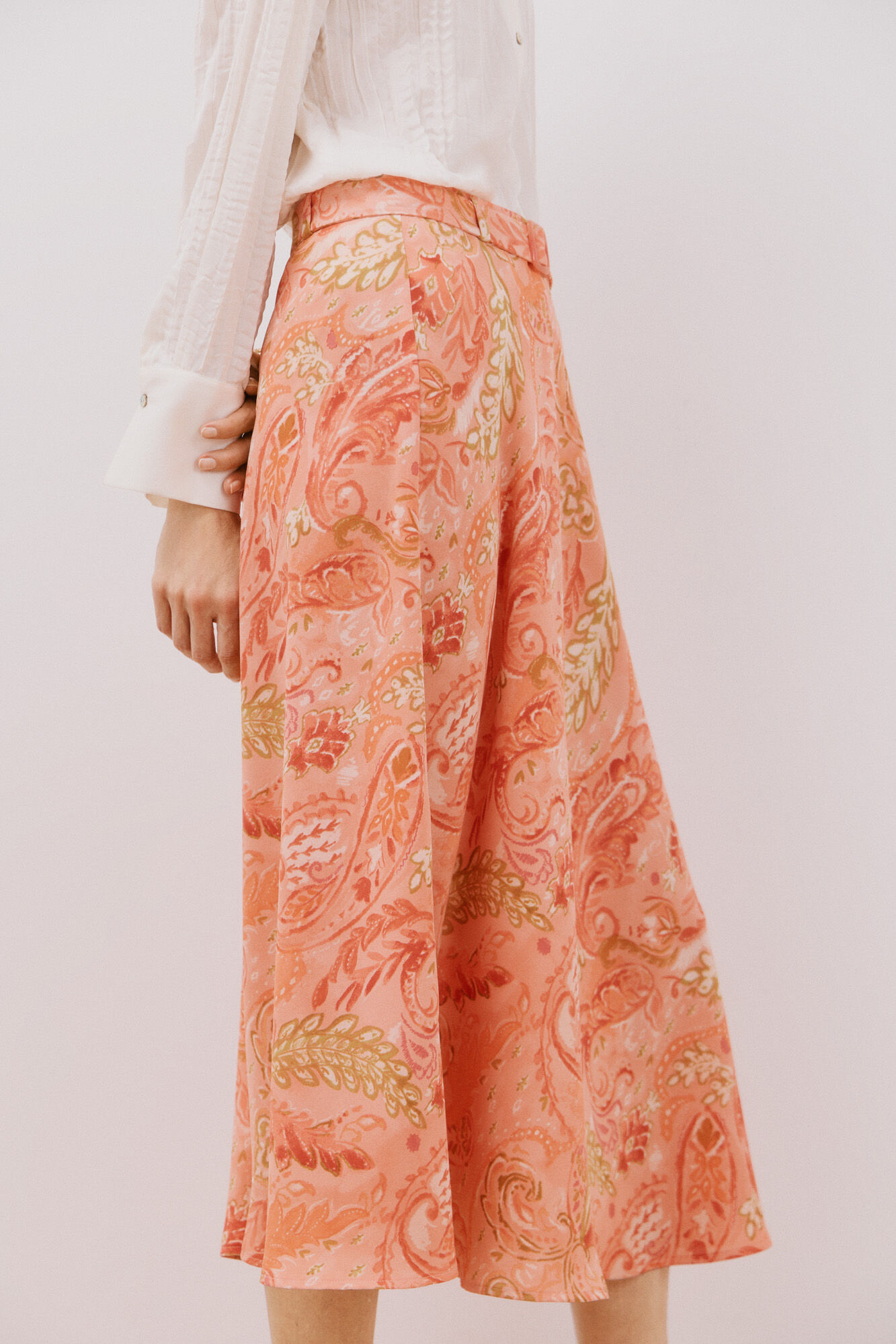 Cortefiel Falda estampada satinada