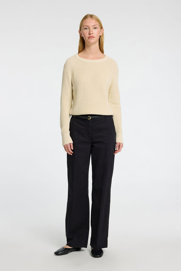 Selected Femme Camisola canelada 100% algodão orgânico Cinzento