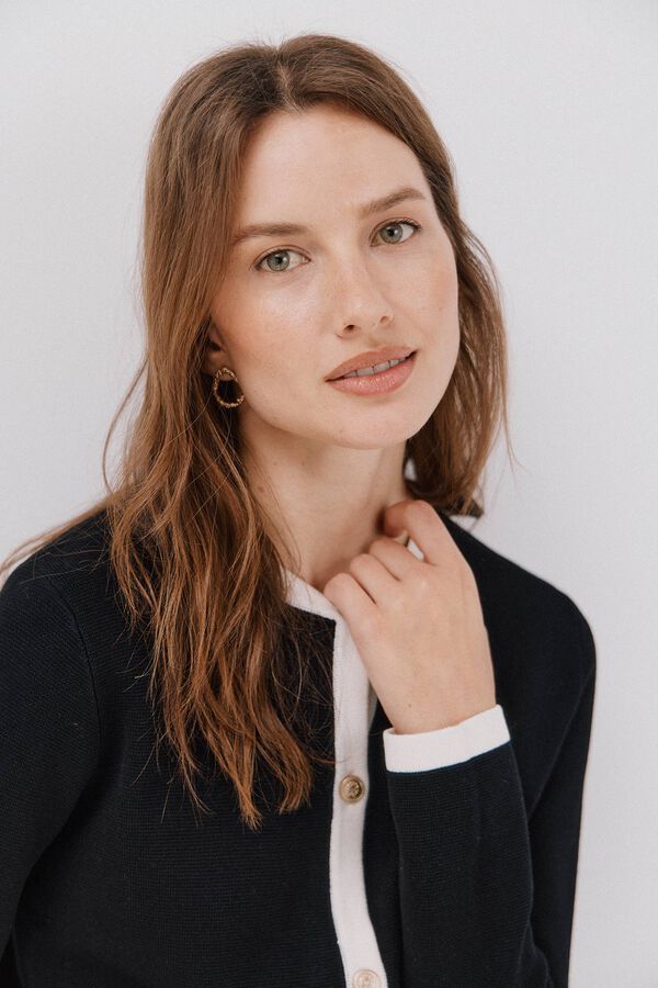 Cortefiel Chaqueta b&aacute;sica punto Negro