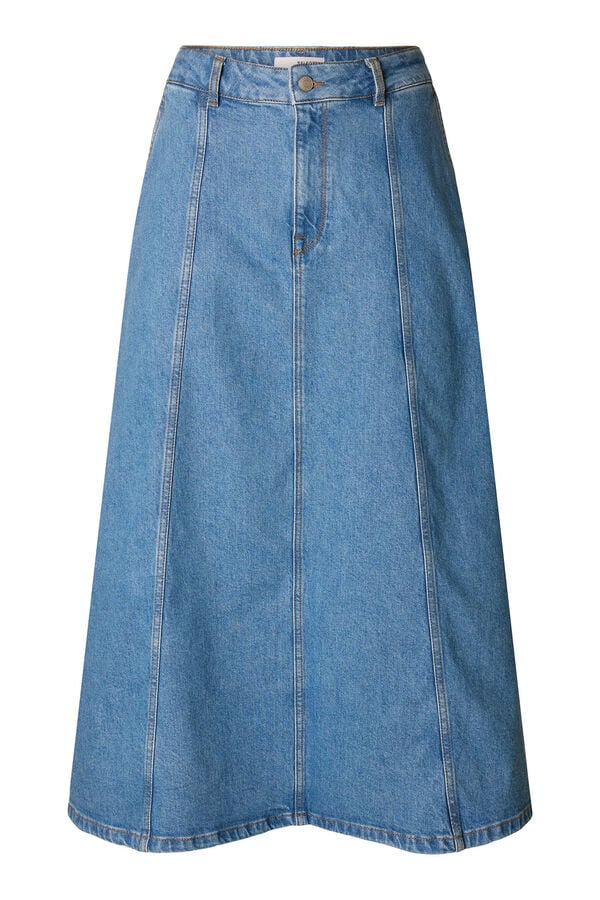 Selected Femme Saia de ganga midi Azul