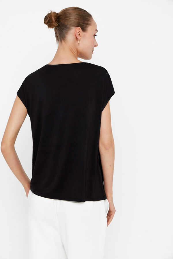 Cortefiel Top combinado sat&eacute;n Negro