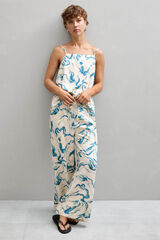 Selected Femme Calças largas estampadas confecionadas 100% com viscose. Cinzento