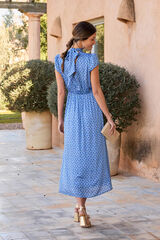 Pol&iacute;n Et Moi Vestido com gola Paola Azul