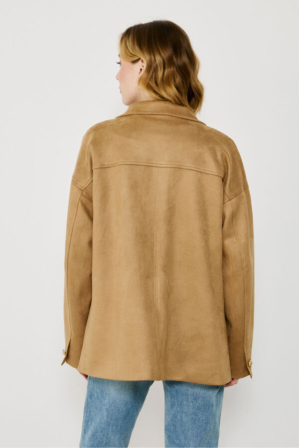 Vila Chaqueta de antelina abotonada Camel