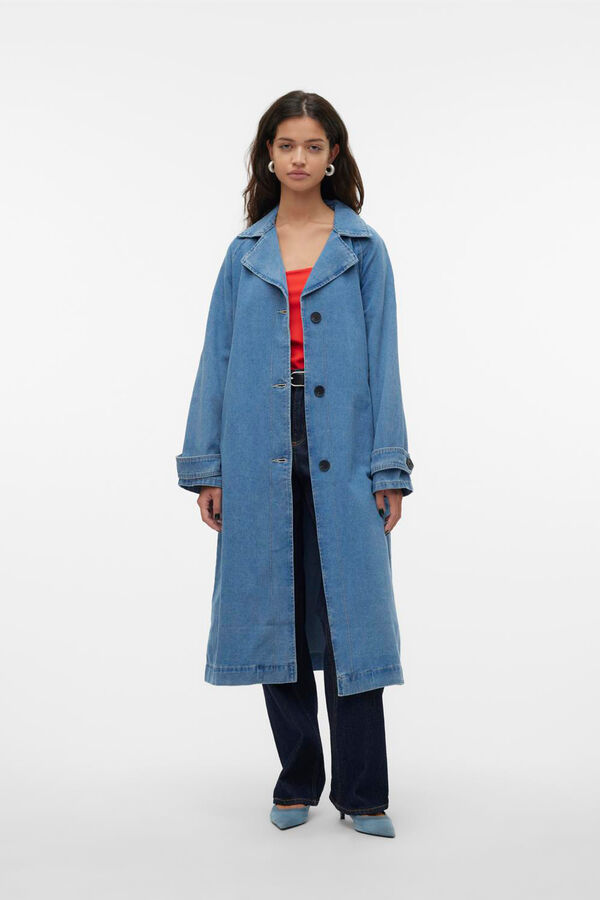 Vero Moda Gabardina midi vaquera Azul