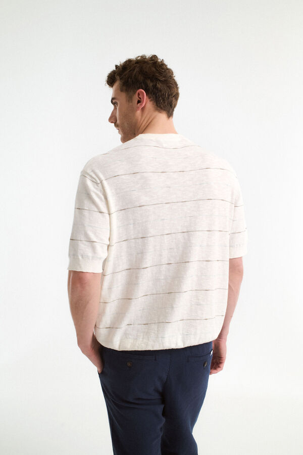 Selected Camiseta de manga curta de linho Branco