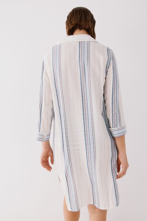 Cortefiel Gola camiseira t&uacute;nica caftan Azul